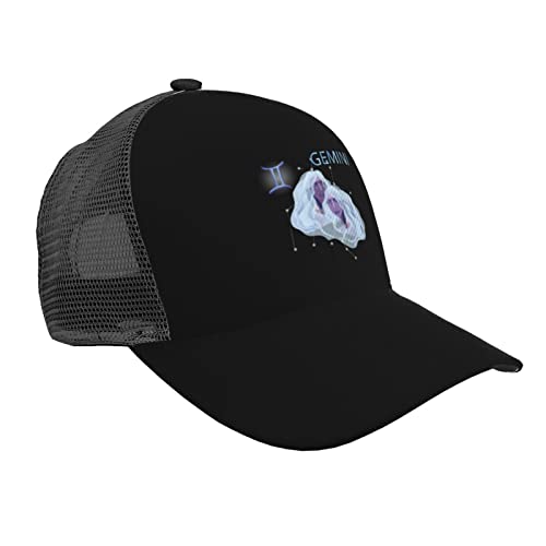 XVBCDFG Géminis - Gorra de béisbol con signo del zodiaco transpirable con ala curvada, gorra de malla para el sol, gorra de hip-hop, gorra de