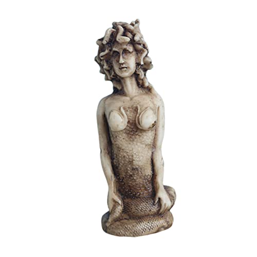 Yardwe Basilisco Medusa Miniatura Estatua Antigua Cifra Escultura Griega Terrario Colgante Perseo y Vivir para Terrario Estatua De Perseo Busto Resina Yeso Esculpir La Cabeza Oficina