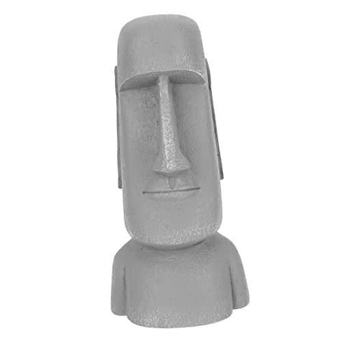 Yardwe Decoración Coche Estatua de Piedra Decoración Nórdica Esculturas De La Isla De Pascua Estatua Moai Creativa Bastante Accesorios De Coche Resina Gris