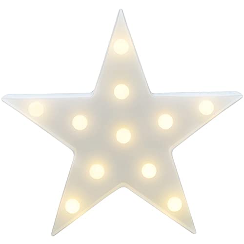 Youngine Decorativo LED Luz Tropical Lámpara de Escritorio Marquee Sign Luz de la batería de Pared de la decoración de los niños luz de la Noche de la habitación (Estrella)