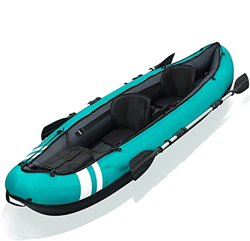 YZDKJDZ Canoa portátil para barco de pesca, bote de goma plegable engrosado, con remos de aluminio y bomba de aire, para pesca en barco o jugar en los ríos del lago