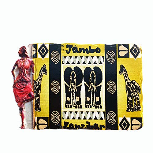 Zanzíbar Tanzania África Oriental 3D Imán de nevera regalo de recuerdo de viaje, decoración de cocina para el hogar Etiqueta magnética Tanzania Refrigerador Colección