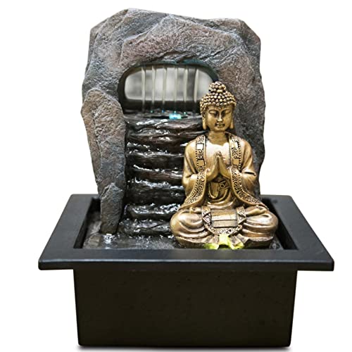 Zen'Light Zen Dao - Fuente de Resina (21 x 17 x 25 cm), Color Bronce