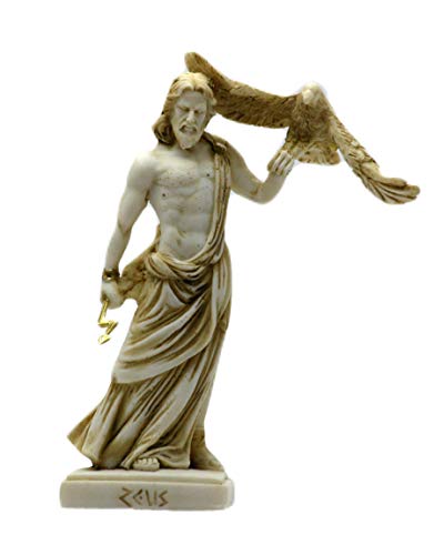 Zeus - Figura de escultura alabastro de la estatua del rey del dios romano griego (6,3 a 16 cm)