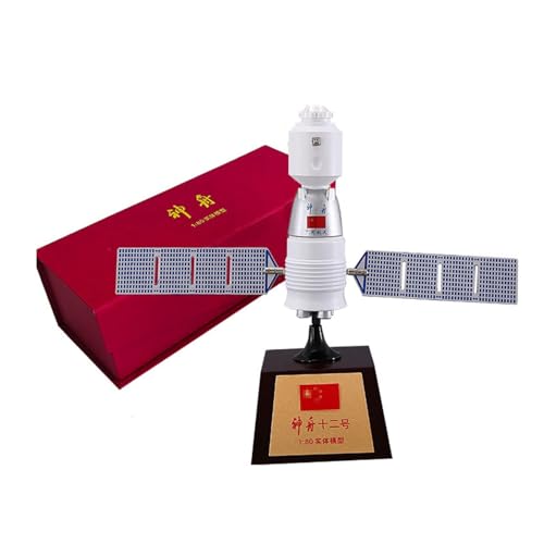 ZEZEFUFU Simulación Metal Shenzhou 12 Modelo de nave espacial Modelo de satélite Escala 1/80 para regalo de colección