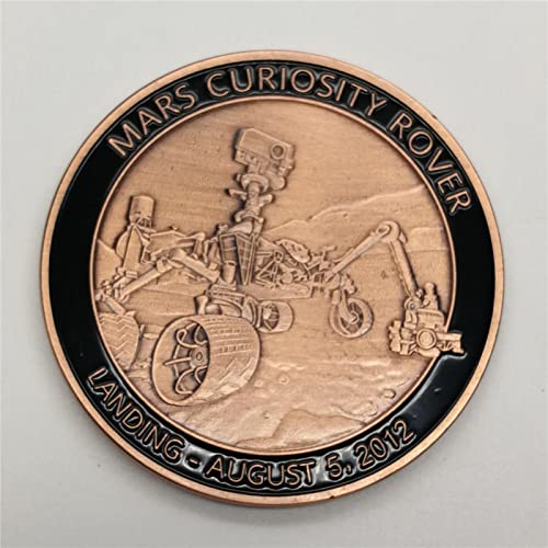 ZHANGWW Moneda de Recuerdo de 2PIC Mars Curiosity Rover Moneda Coleccionable chapada en Bronce Regalo Creativo Moneda Conmemorativa de exploración de Marte
