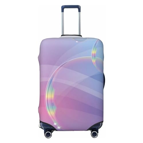 ZORIN Funda de equipaje con estampado 3D de arcoíris, con diseño de burbujas y ondas rosas, elástica, antiarañazos, antipolvo, protector para maletas de 18 a 32 pulgadas, Negro, L