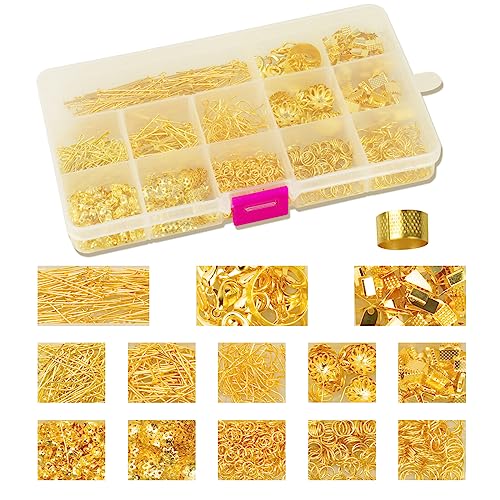 ZYDYRX 950 piezas oro joyería Kit de joyería artesanal Accesorios de joyería Juego de reparación joyas herramientas para pulsera pendientes collar bricolaje